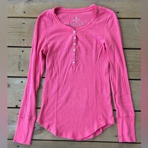 Aerie Y2K Pink Long Sleeve Baby Doll Top Size Medium